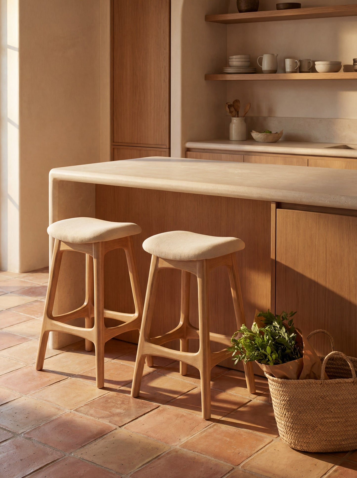 Ashwood Bar Stool Yuki with Seat Cushion