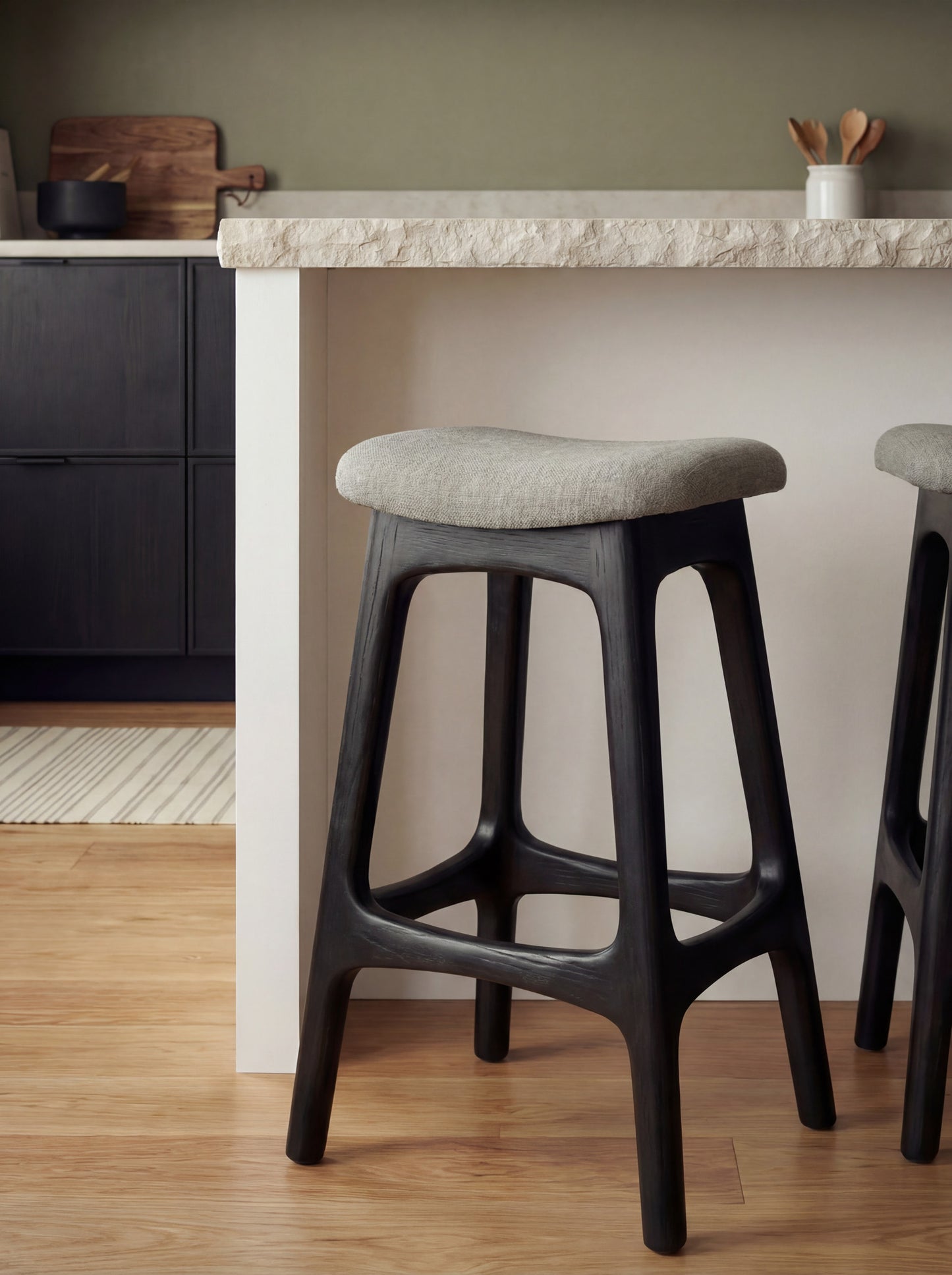 Ashwood Bar Stool Yuki with Seat Cushion