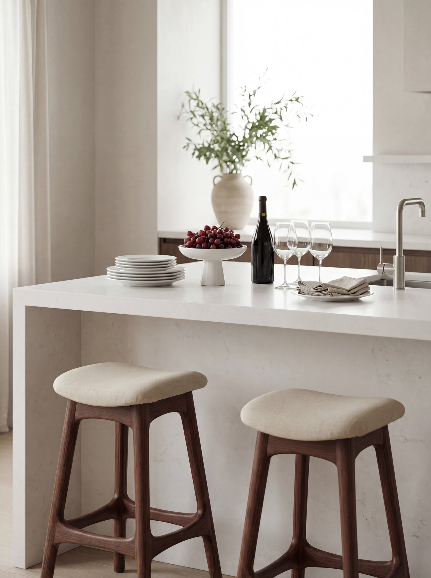 Ashwood Bar Stool Yuki with Seat Cushion