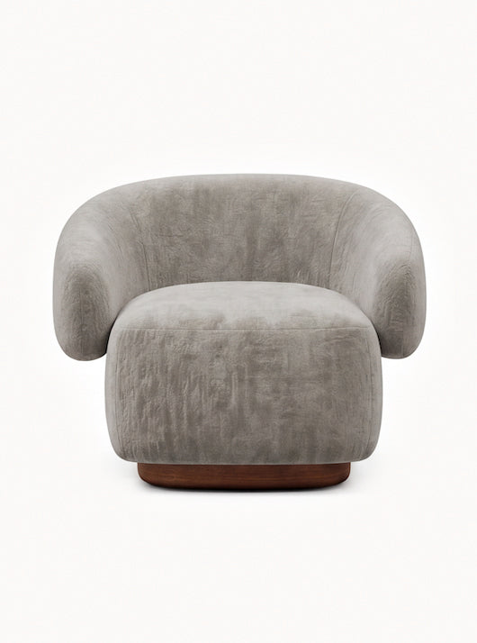 Lounge Chair Cocoon with Wooden Swivel Leg 360°