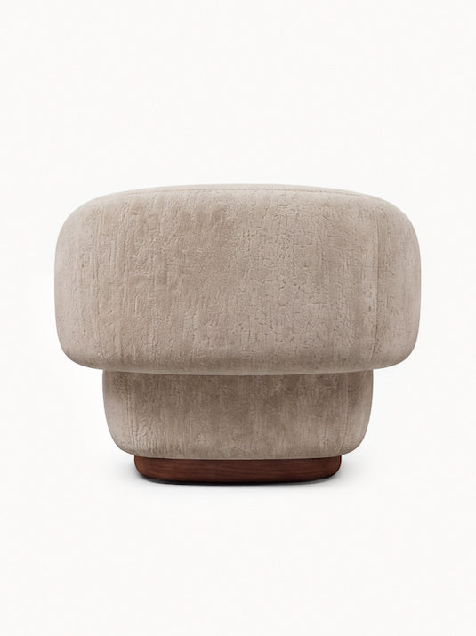 Lounge Chair Cocoon with Wooden Swivel Leg 360°