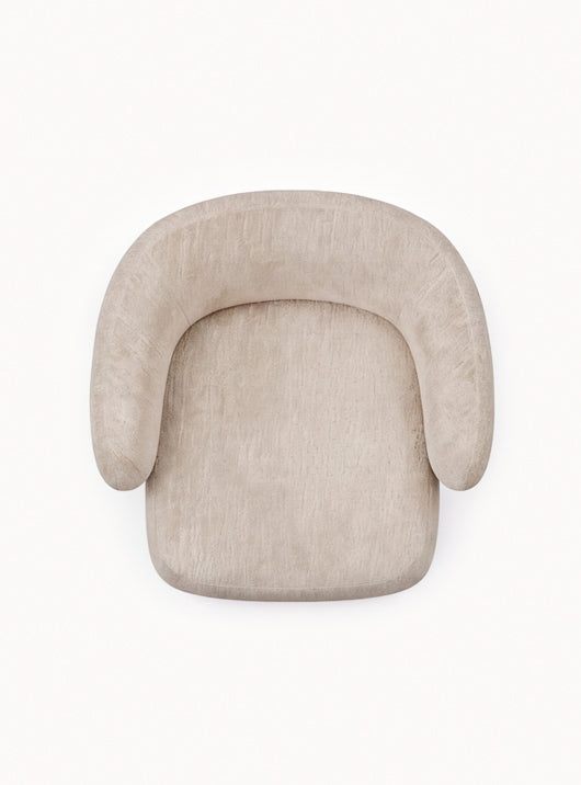 Lounge Chair Cocoon with Wooden Swivel Leg 360°