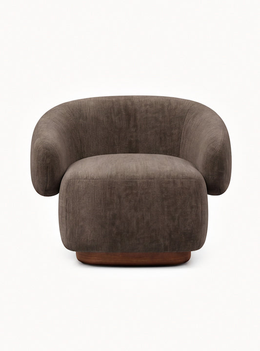 Lounge Chair Cocoon with Wooden Swivel Leg 360°