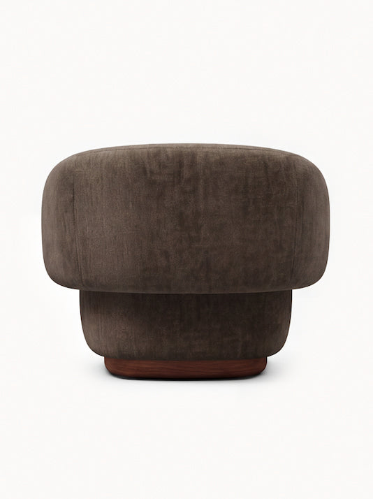 Lounge Chair Cocoon with Wooden Swivel Leg 360°