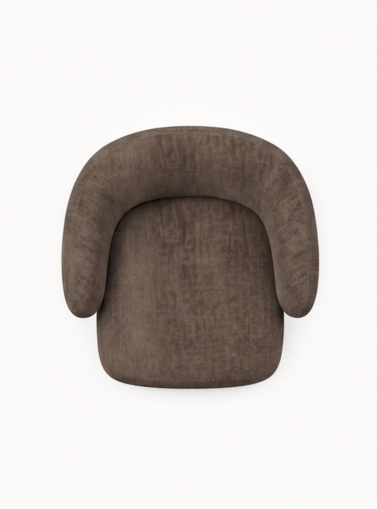 Lounge Chair Cocoon with Wooden Swivel Leg 360°