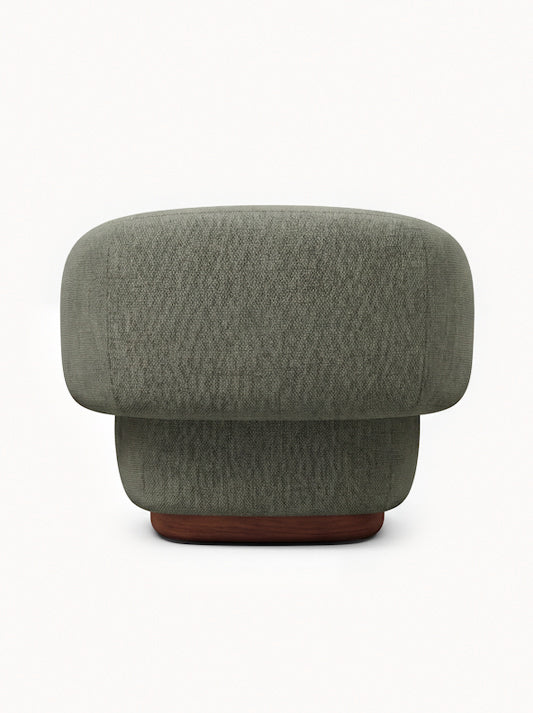 Lounge Chair Cocoon with Wooden Swivel Leg 360°