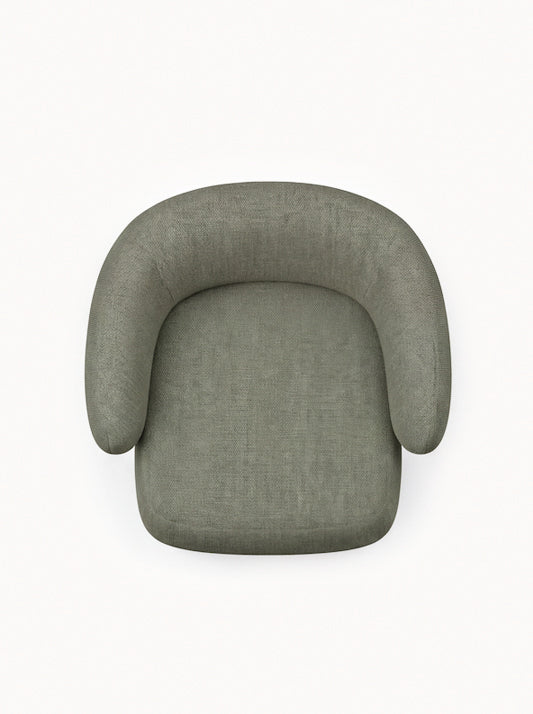 Lounge Chair Cocoon with Wooden Swivel Leg 360°