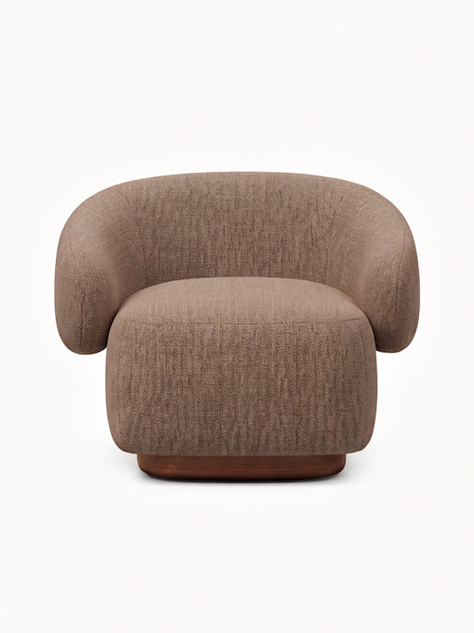 Lounge Chair Cocoon with Wooden Swivel Leg 360°