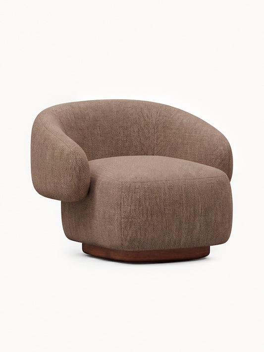 Lounge Chair Cocoon with Wooden Swivel Leg 360°