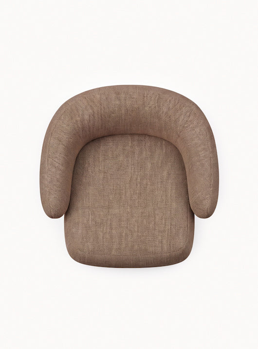 Lounge Chair Cocoon with Wooden Swivel Leg 360°