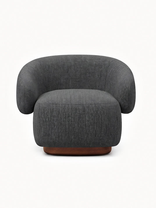 Lounge Chair Cocoon with Wooden Swivel Leg 360°