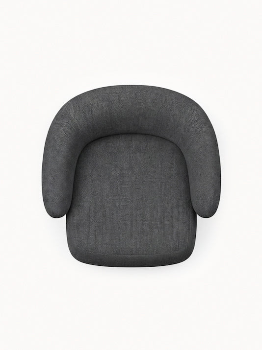 Lounge Chair Cocoon with Wooden Swivel Leg 360°