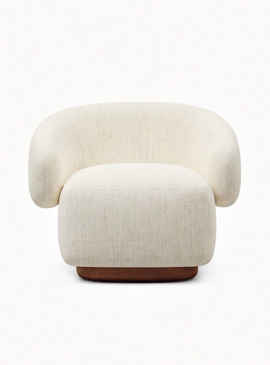 Lounge Chair Cocoon with Wooden Swivel Leg 360°