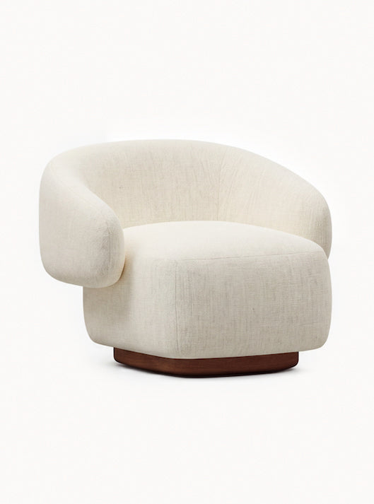 Lounge Chair Cocoon with Wooden Swivel Leg 360°