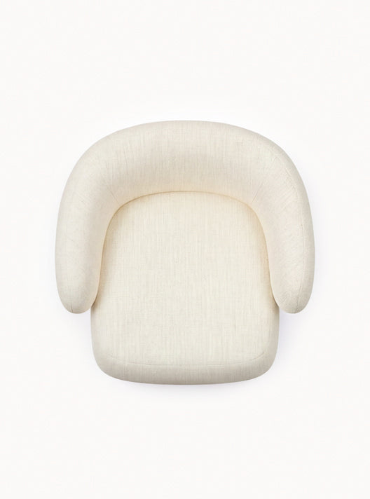 Lounge Chair Cocoon with Wooden Swivel Leg 360°