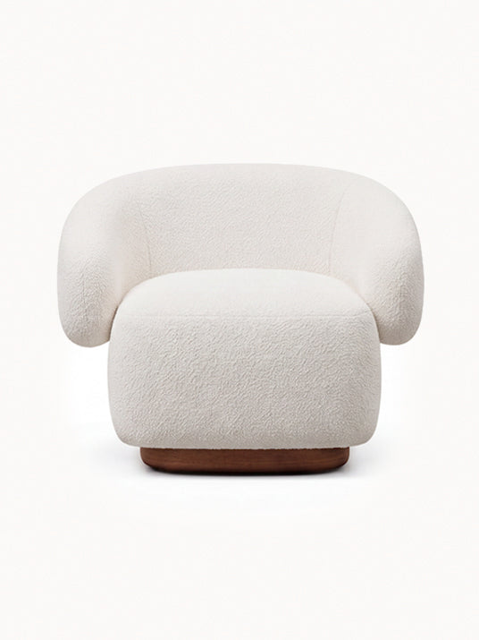 Lounge Chair Cocoon with Wooden Swivel Leg 360°