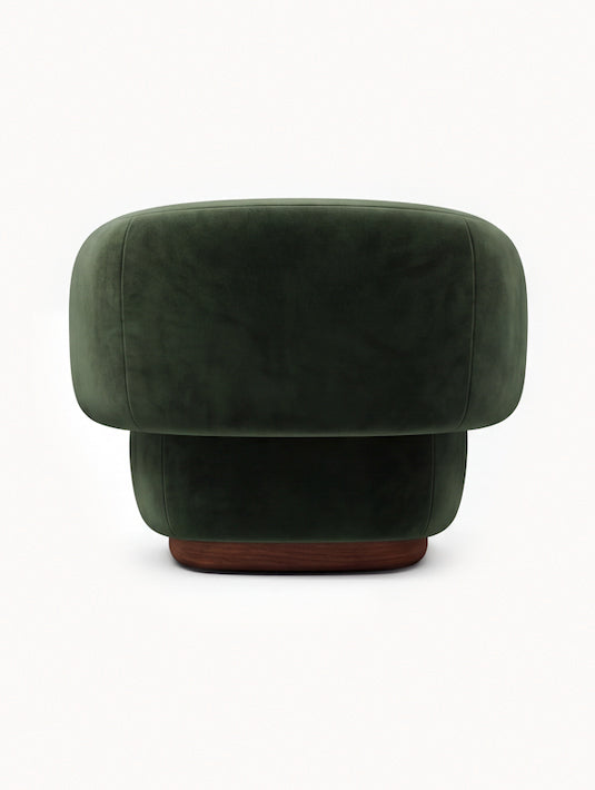 Lounge Chair Cocoon with Wooden Swivel Leg 360°