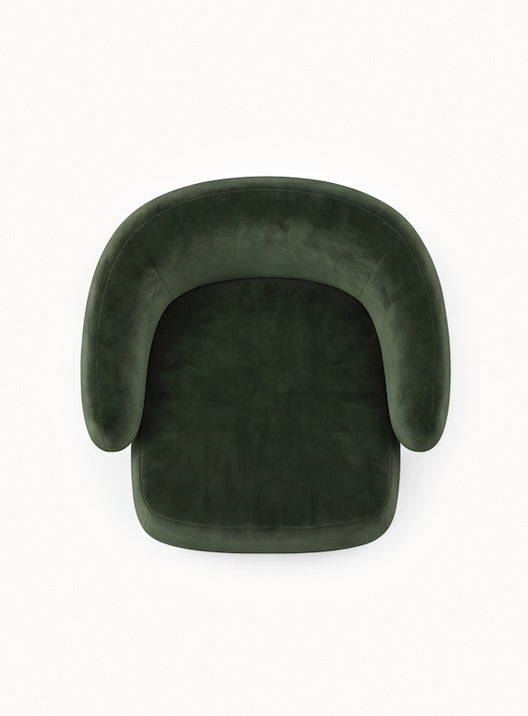 Lounge Chair Cocoon with Wooden Swivel Leg 360°