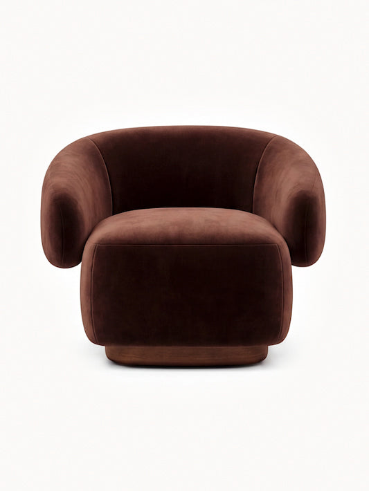 Lounge Chair Cocoon with Wooden Swivel Leg 360°