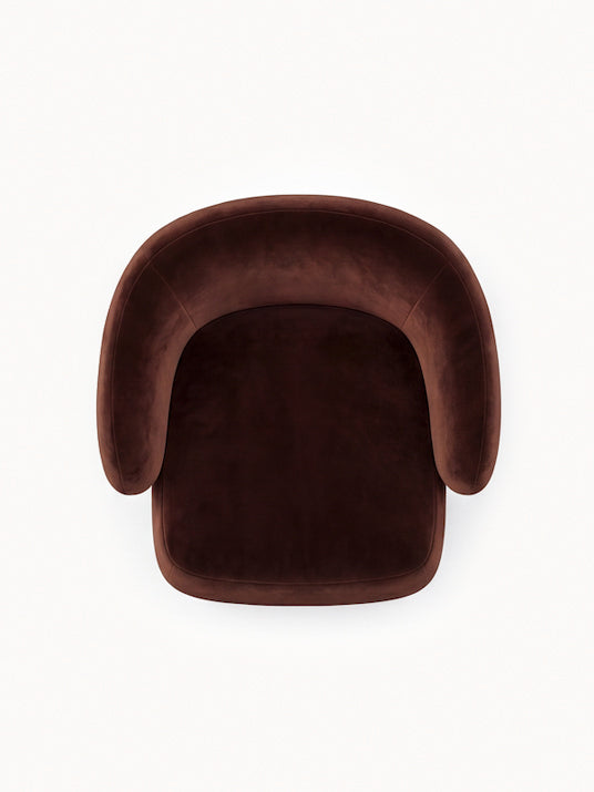 Lounge Chair Cocoon with Wooden Swivel Leg 360°