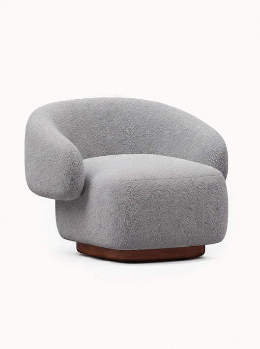 Lounge Chair Cocoon with Wooden Swivel Leg 360°