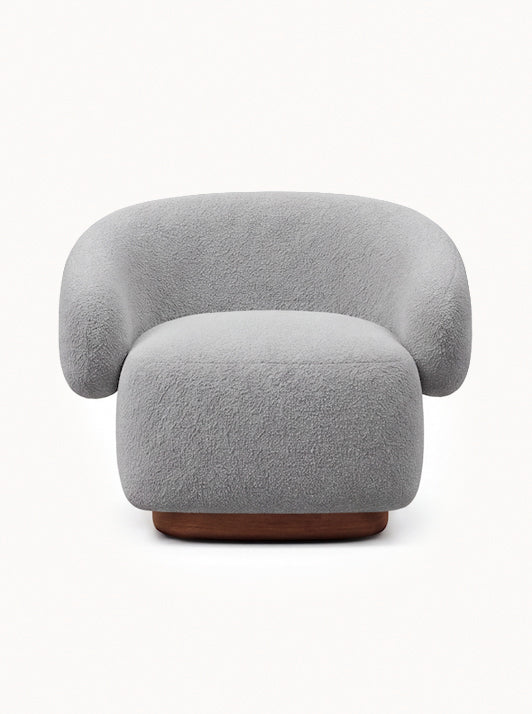 Lounge Chair Cocoon with Wooden Swivel Leg 360°