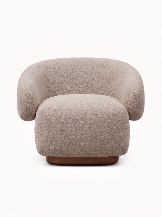 Lounge Chair Cocoon with Wooden Swivel Leg 360°