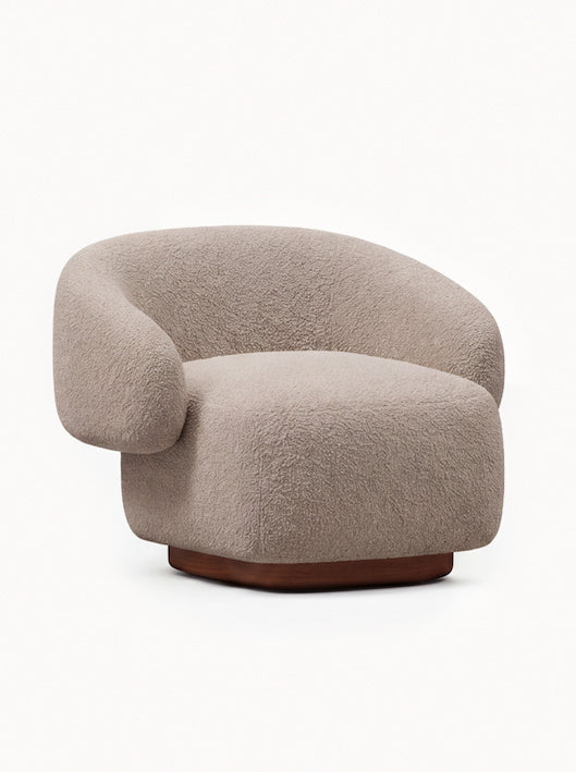 Lounge Chair Cocoon with Wooden Swivel Leg 360°