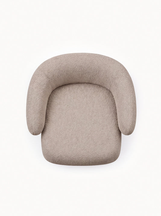 Lounge Chair Cocoon with Wooden Swivel Leg 360°