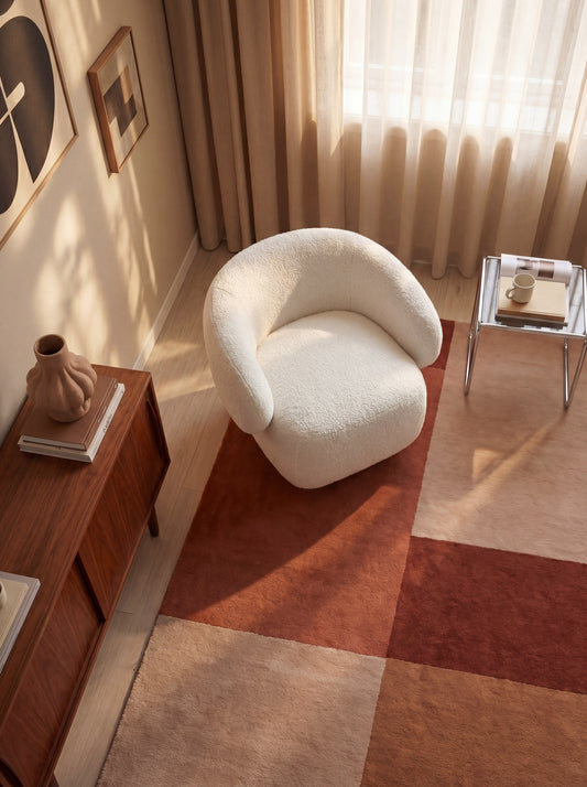Lounge Chair Cocoon with Wooden Swivel Leg 360°