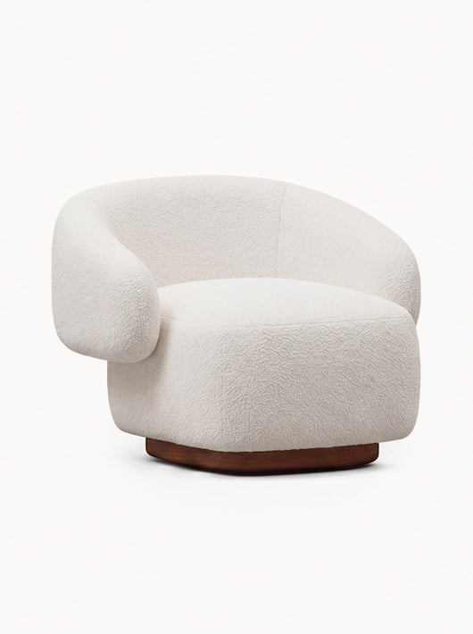 Lounge Chair Cocoon with Wooden Swivel Leg 360°