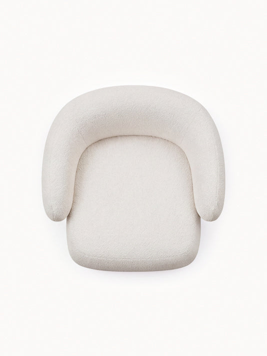 Lounge Chair Cocoon with Wooden Swivel Leg 360°